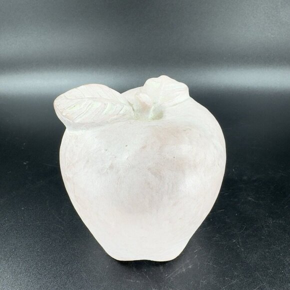 1997 Isabel Bloom Light Pink Apple Pottery Heavy Figurine Paperweight Signed - Picture 9 of 11